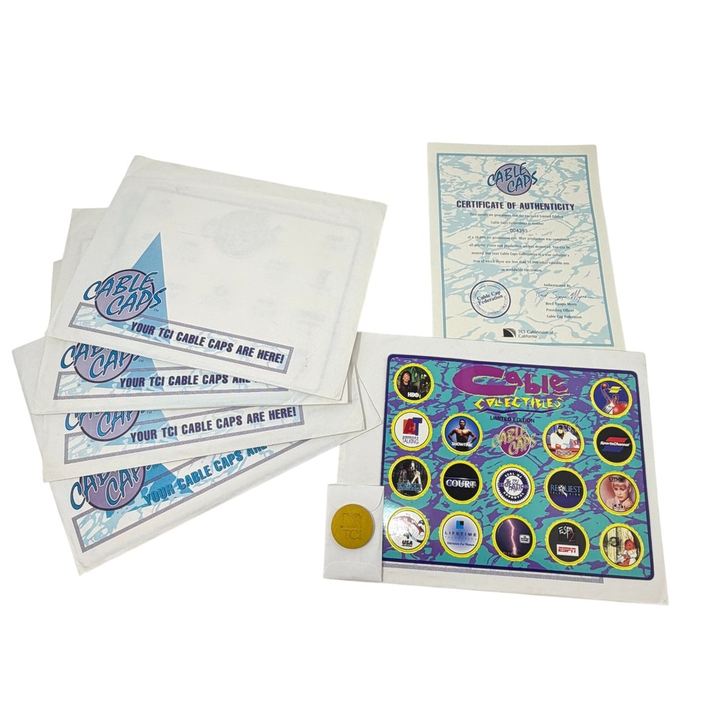 POGs Milk Caps Cable Caps Lot 5 Sealed COA Slammers Limited Edition 10000